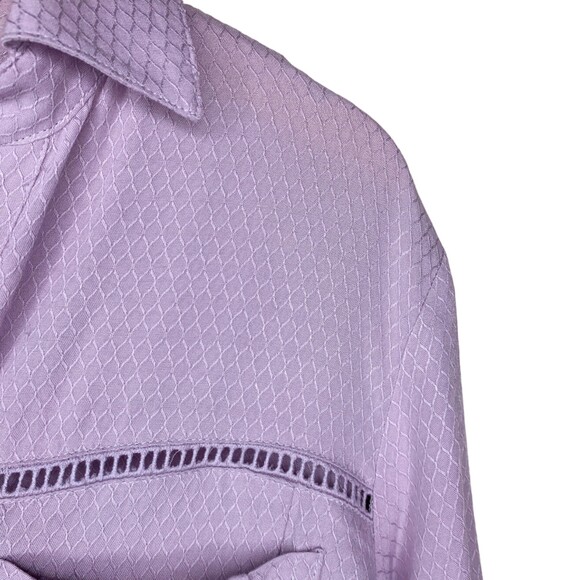 LOVESTITCH The Overtime lavender v-neck button up shirt size small - Picture 5 of 12